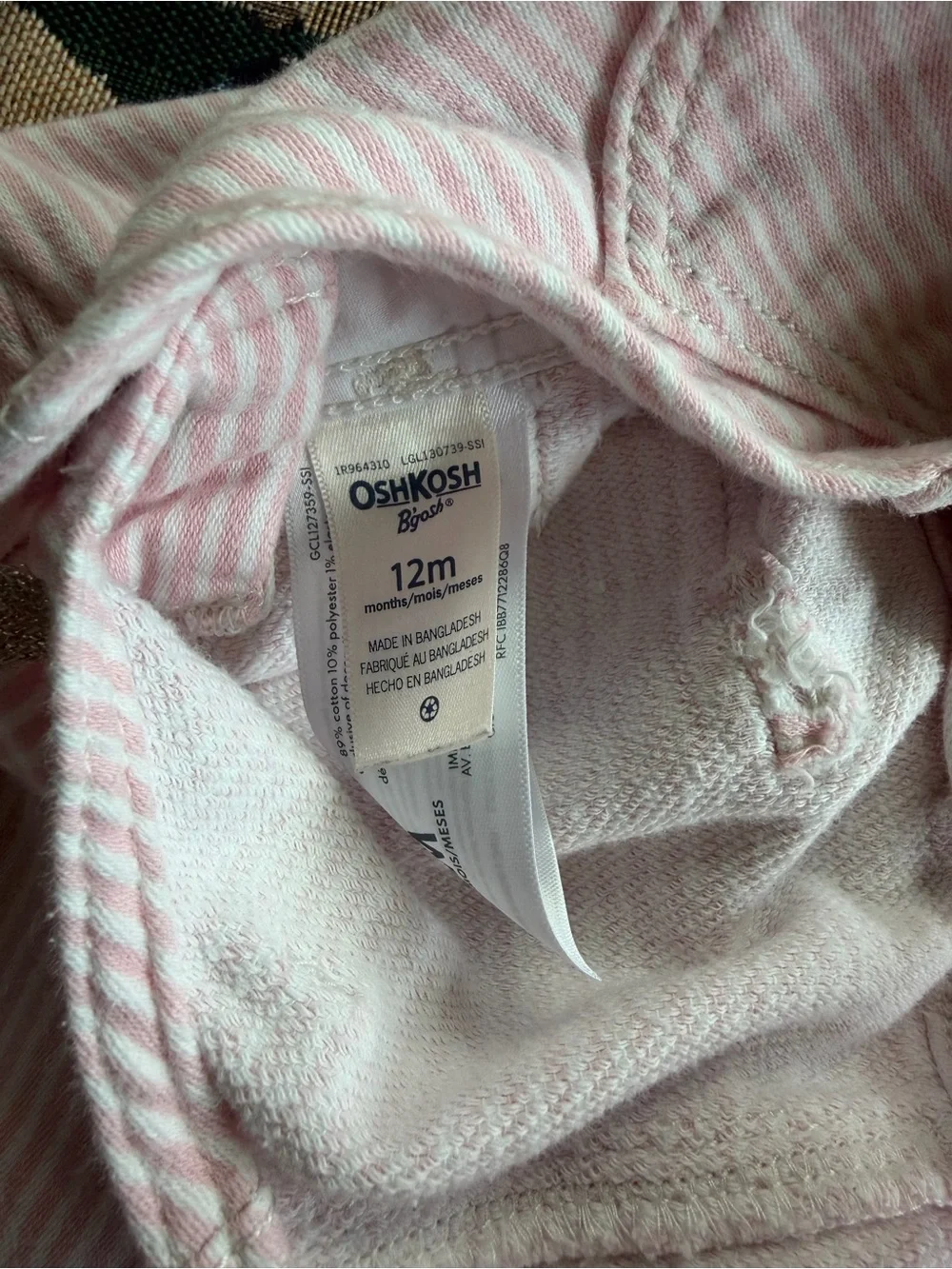 Little Girls OshKosh B’gosh Pink Striped Overalls